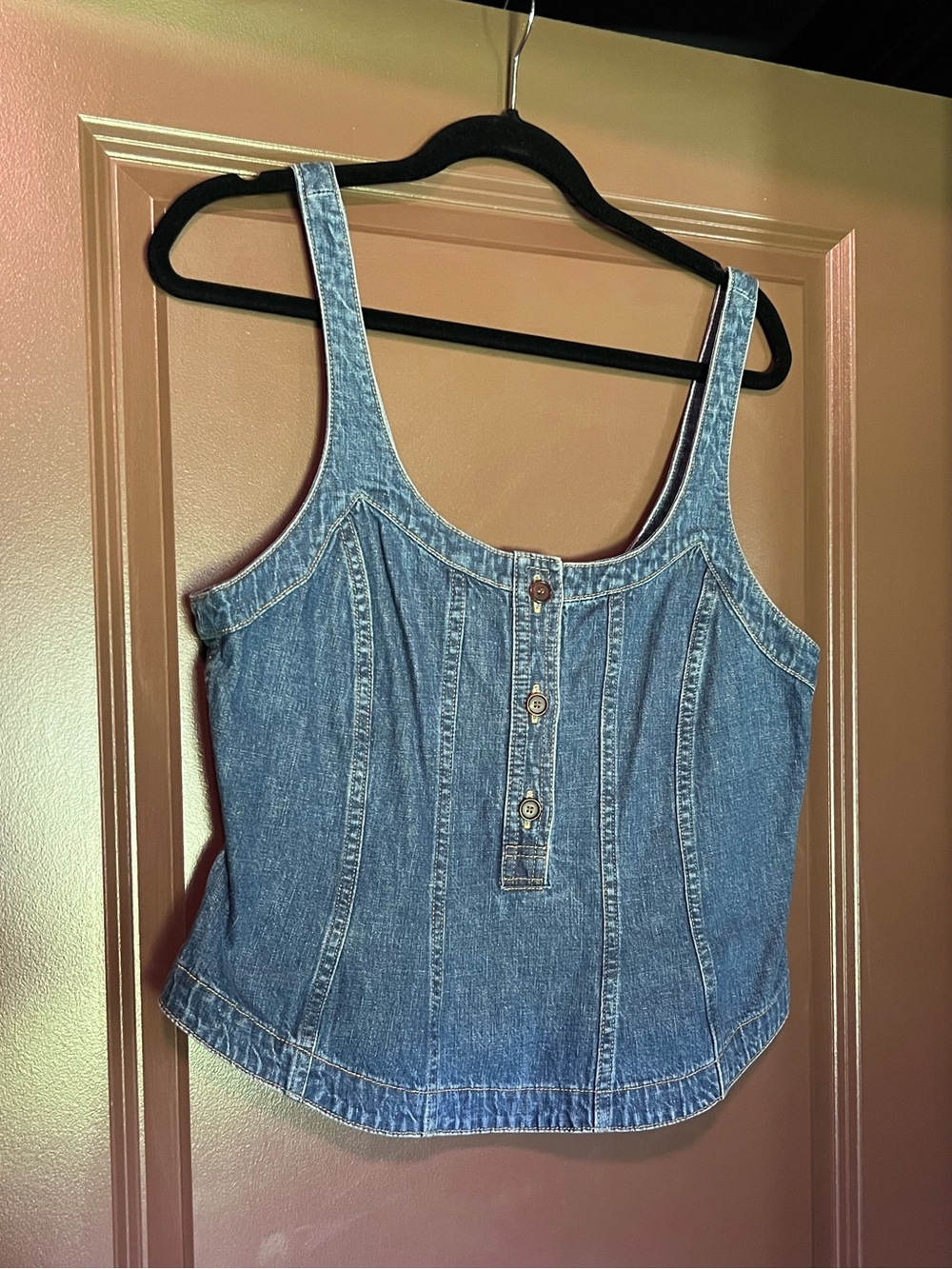 Rachel Comey Blue Denim Tank Top, Back Zipper